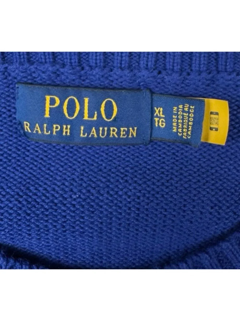 NEW Polo Ralph Lauren Men's 100% Cotton Knit Crew Neck Sweater Blue • XL